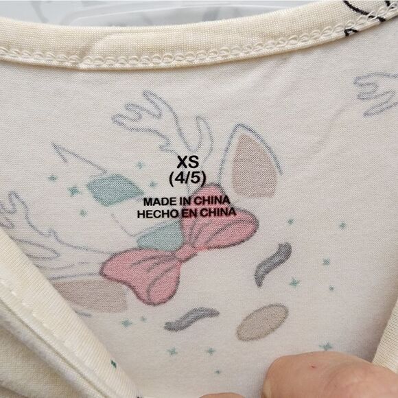 Nwt Girl's Christmas Unicorn Reindeer 2 pack Dress - Picture 9 of 10